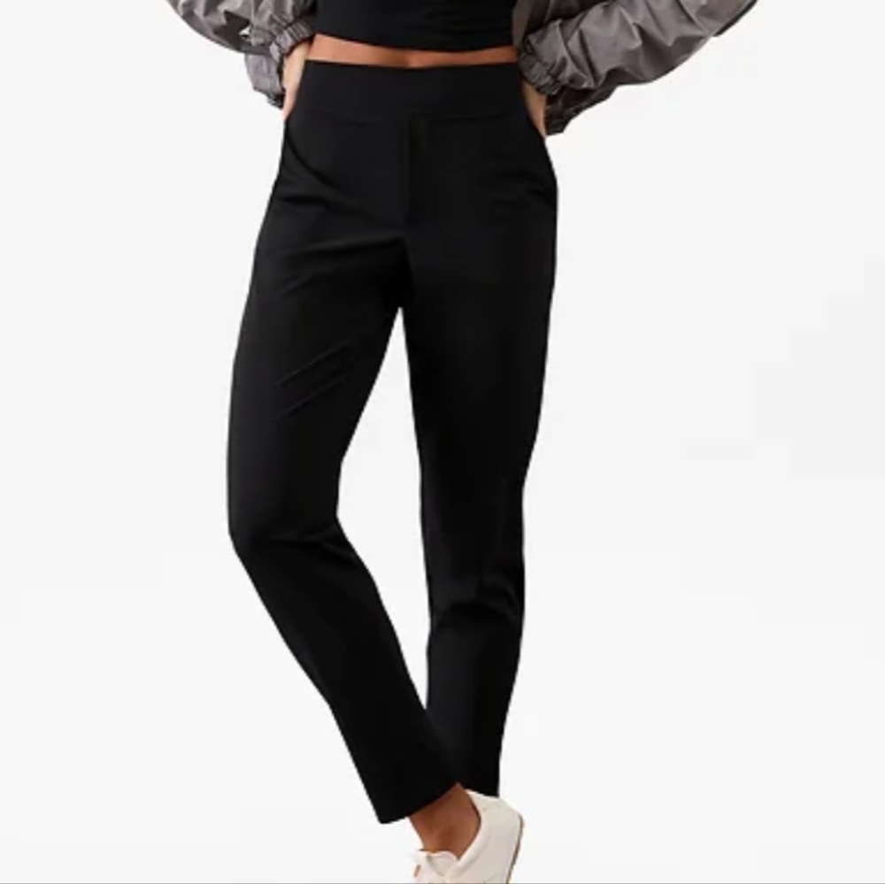 Athleta black Brooklyn mid rise relaxed slim straight leg ankle pant
